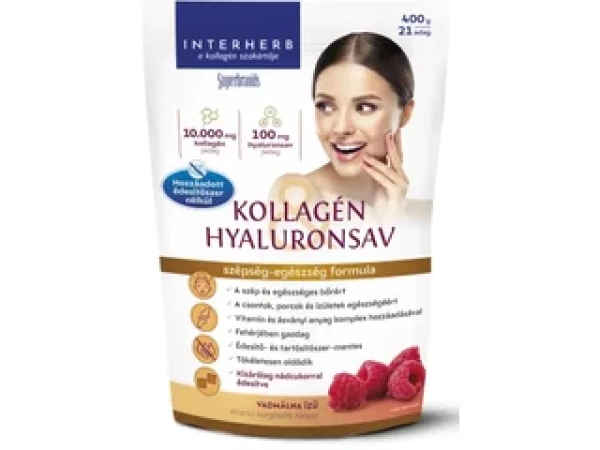 Interherb Kollagén&Hyaluronsav italpor nádcukorral Vadmálna ízű 400 g