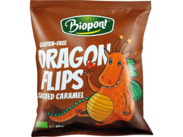 Dragon flips,Kukorica snack sós-karamellás BIO 25 g (2024.07.07)