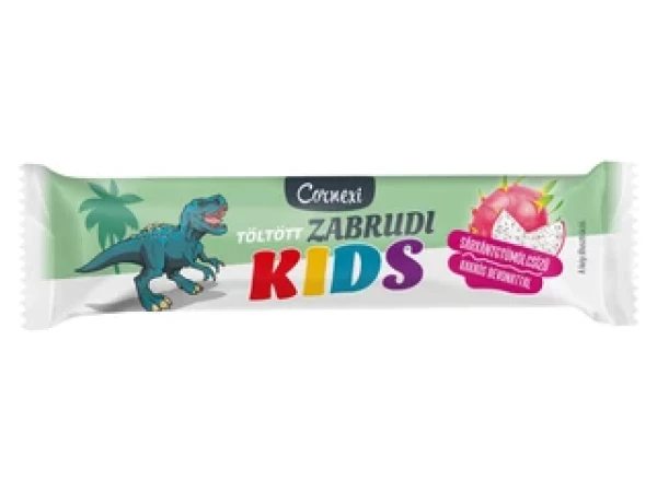 Cornexi KIDS Töltött zabrudi (Sárkánygyümölcs ízű, málnás töltelékkel) 30g