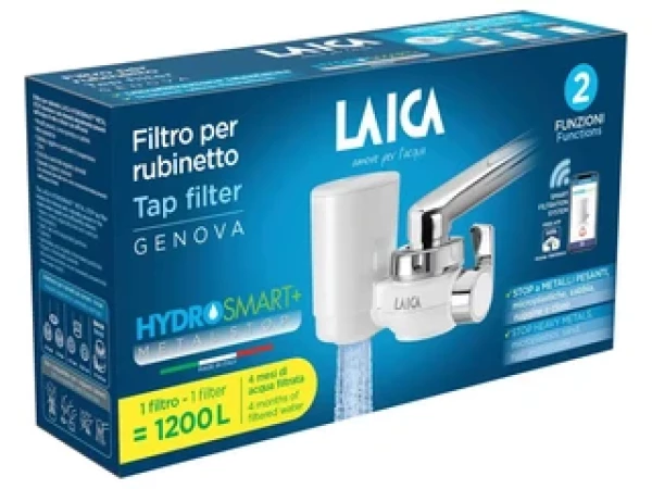 LAICA Genova Metal Stop rendszerű csapra szerelhető mikroplasztik-stop vízszűrő