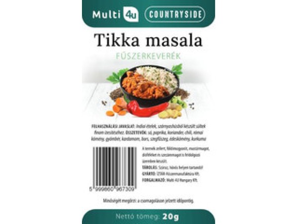 Multi 4U Countryside Tikka masala fűszerkeverék 20g (2025.01.30)