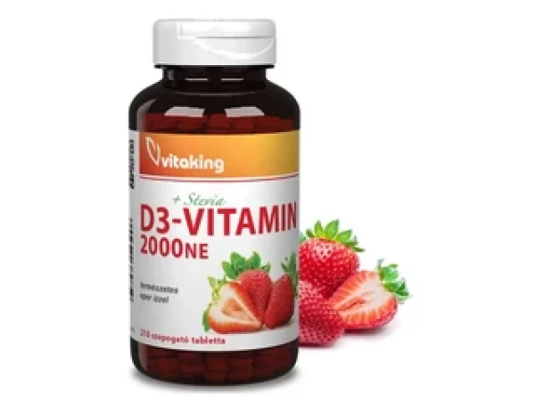 Vitaking D3-vitamin 2000 NE eper ízű rágótabletta 210 db