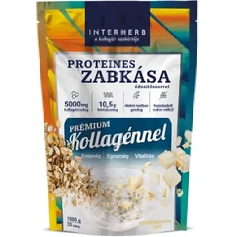 Interherb Proteines Zabkása Prémium kollagénnel (Fehércsoki ízű) 1000g