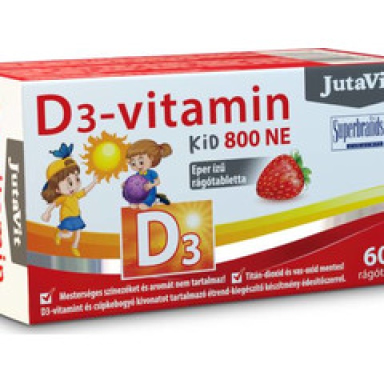 JutaVit D3-vitamin 800-NE KID eper ízű rágótabletta 60db