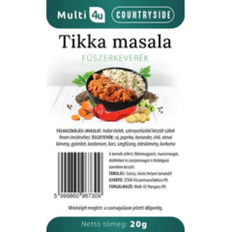 Multi 4U Countryside Tikka masala fűszerkeverék 20g (2025.01.30)