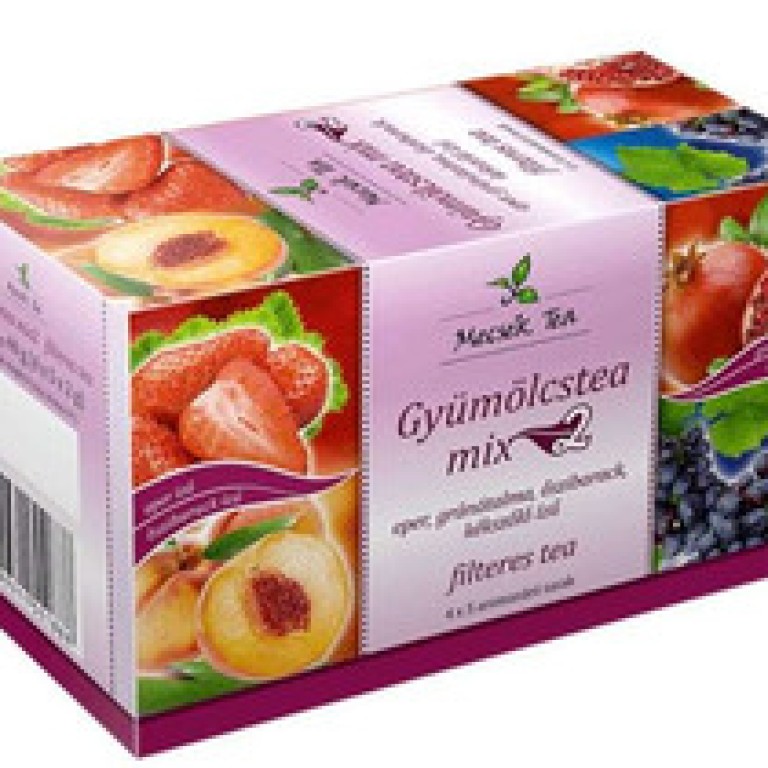 Mecsek Gyümölcstea Mix (eper, gránátalma, őszibarack, kékszőlő) 4x5x2g