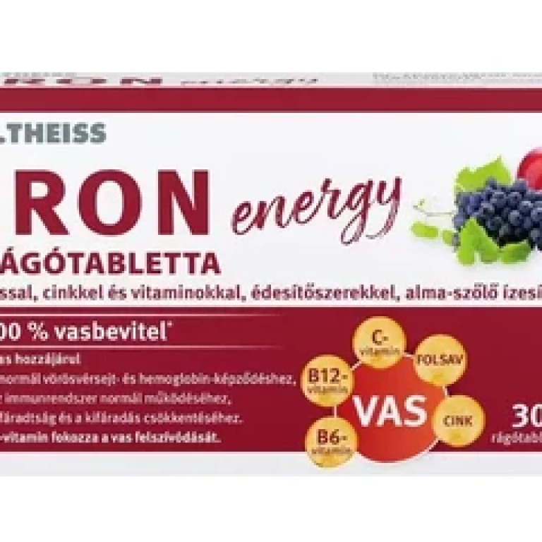 Dr.Theiss IRON energy rágótabletta alma-szőlő ízű 30 db