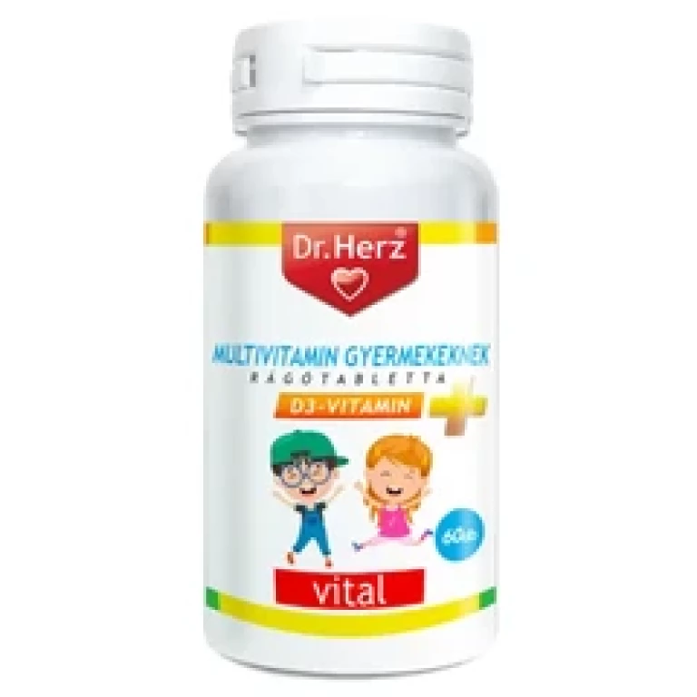 Dr. Herz Multivitamin gyerekeknek + D3 60 db rágótabletta