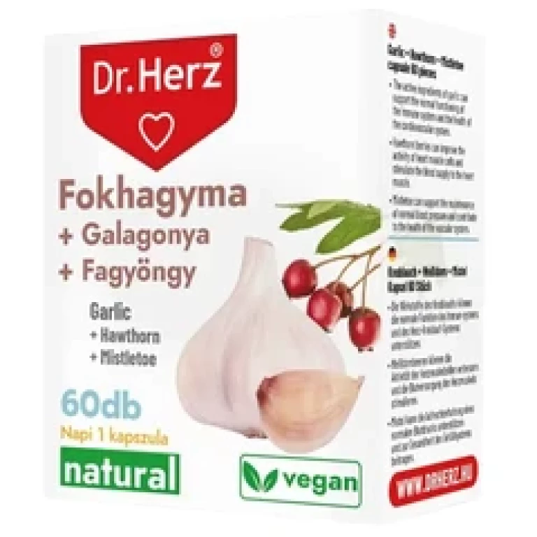 Dr. Herz Fokhagyma + Galagonya + Fagyöngy kapszula 60 db