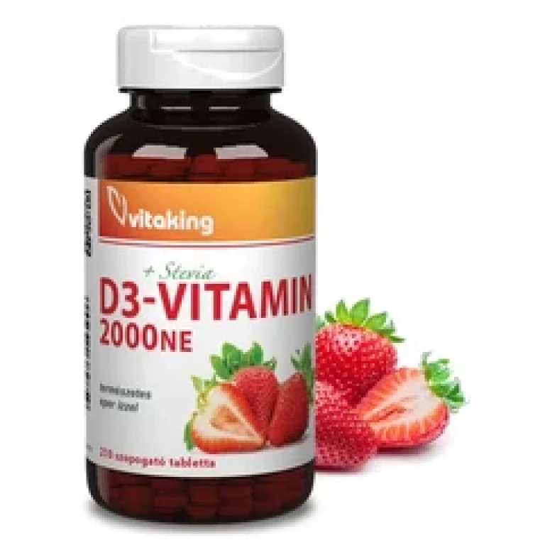 Vitaking D3-vitamin 2000 NE eper ízű rágótabletta 210 db