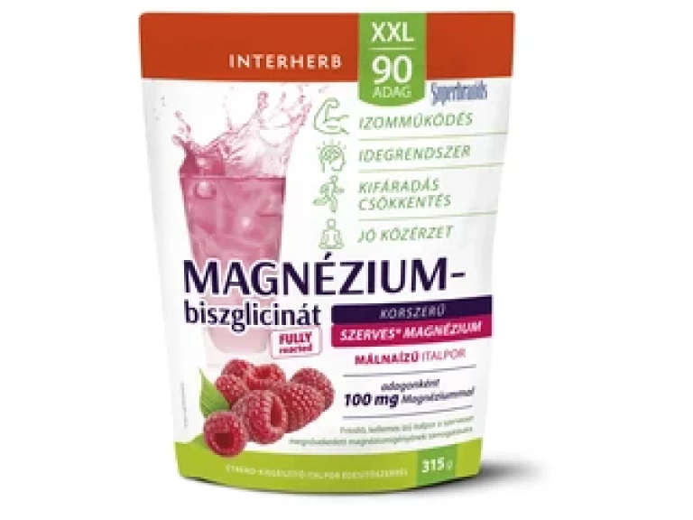 Interherb XXL 90 adag Magnézium-biszglicinát Málna ízű italpor 315 g