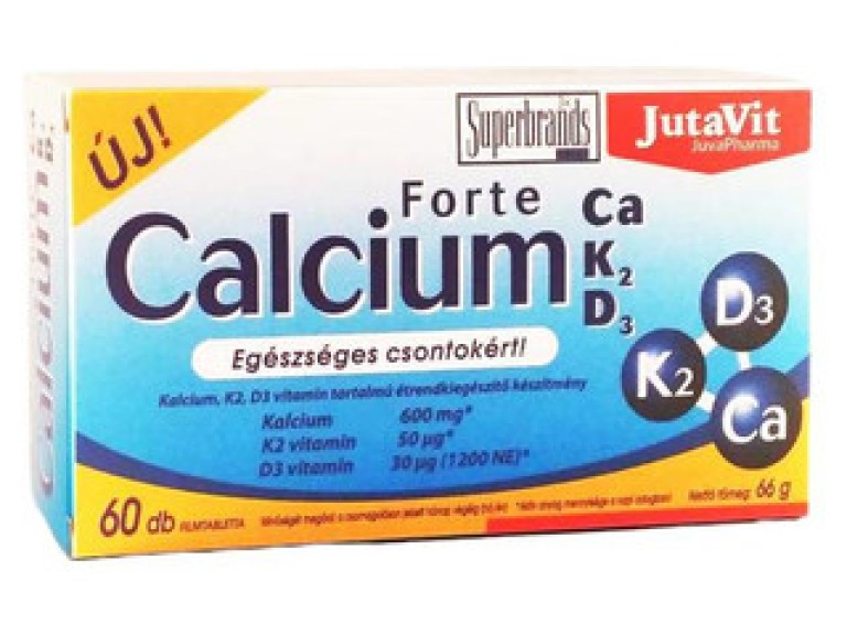 Jutavit Calcium Forte Ca/K2/D3 60 db Filmtabletta