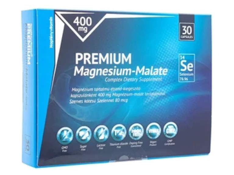 Napfényvitamin Prémium Magnézium-malát 400 mg szerves kötésű szelénnel 80 mcg 30db