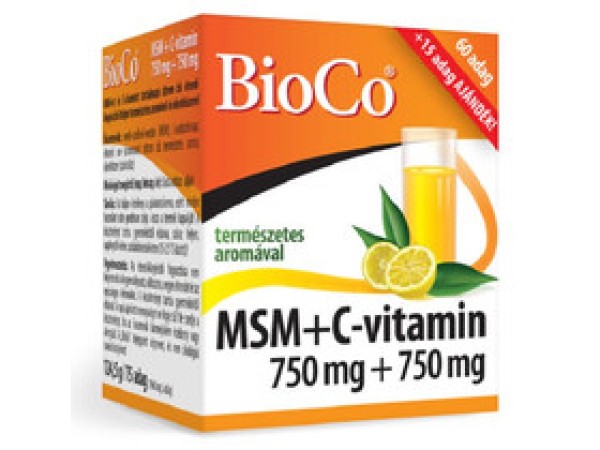 BioCo MSM+C-vitamin 750 mg + 750 mg  italpor 75 adag