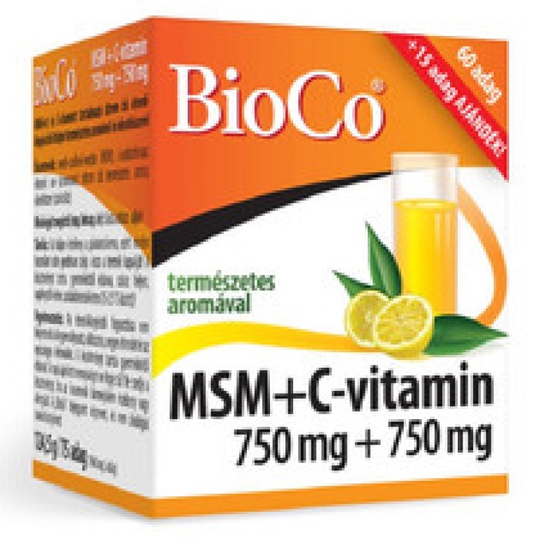 BioCo MSM+C-vitamin 750 mg + 750 mg  italpor 75 adag