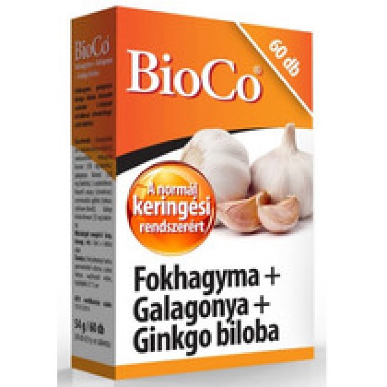 BioCo Fokhagyma Galagonya Ginkgo biloba tabletta 60db