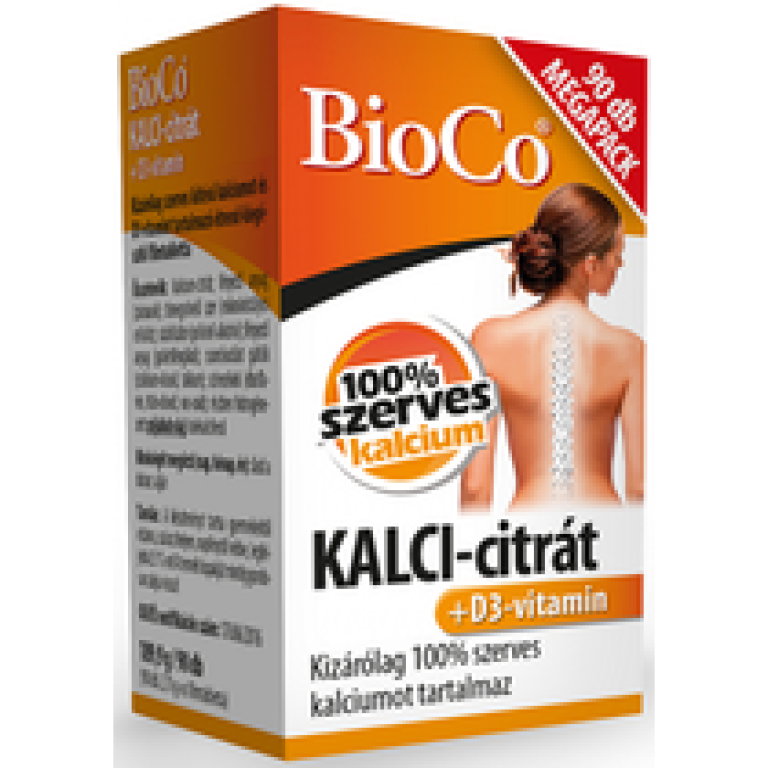 BioCo Kalci-citrát + D3-vitamin Megapack tabletta 90 db