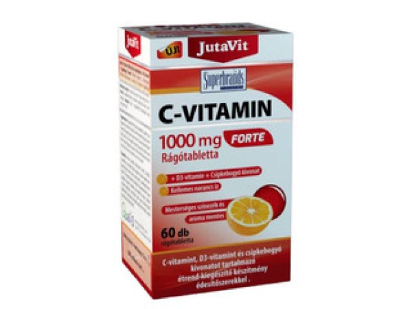 JutaVit C-vitamin 1000mg Forte rágótabletta+D3+csipkeb.kivonat 60db (narancs)