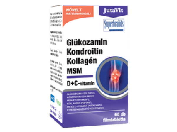 JutaVit Glükozamin+Kondroitin+MSM+Kolagén D+C vitamin tabletta 60db