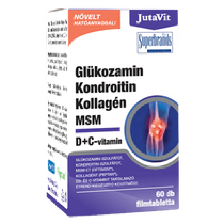 JutaVit Glükozamin+Kondroitin+MSM+Kolagén D+C vitamin tabletta 60db