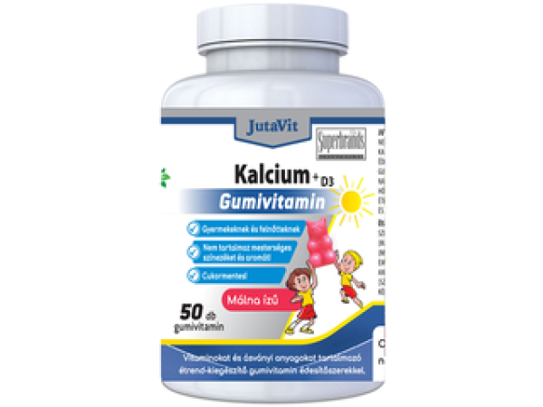 JutaVit Kalcium+D3 Gumivitamin Málna ízű 50 db
