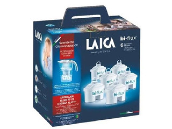 Laica 6db-os bi-flux univerzális szűrőbetét Laica Stream Line fehér kancsóval 1db