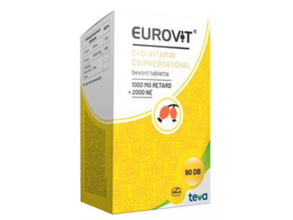 Eurovit C+D vitamin csipkebogyóval 90db