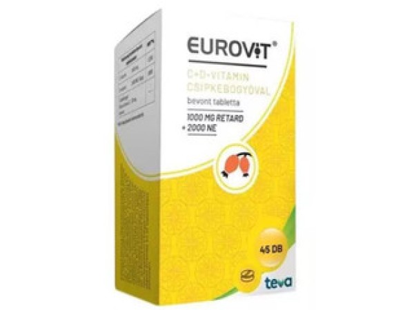 Eurovit C+D vitamin csipkebogyóval 45db (2024.05.31)