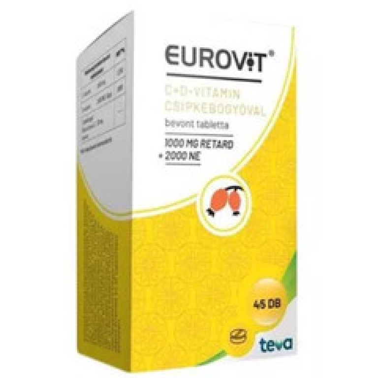 Eurovit C+D vitamin csipkebogyóval 45db (2024.05.31)