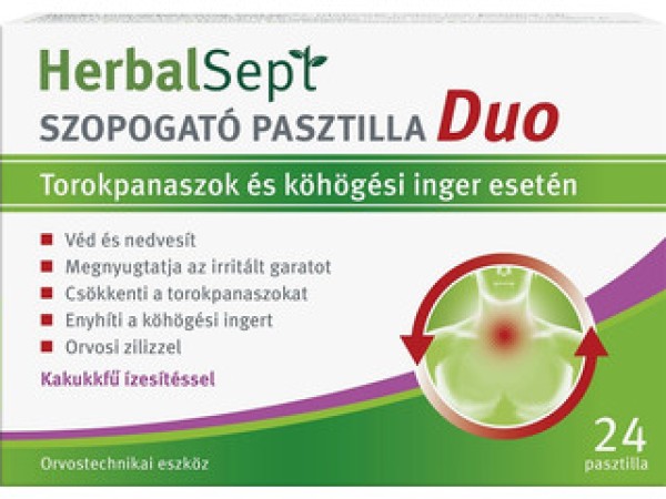 Herbalsept köhögés elleni szopogató pasztilla Duo 24db (2023.03.31)