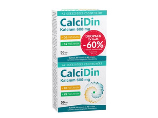 Calcidin Kalcium 600mg 56db duopack 2 X 56db (2024.05.31)