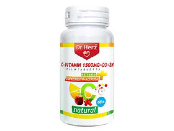 DR Herz C-vitamin 1500mg+D3+Zn csipkebogyóval acerolával 60db