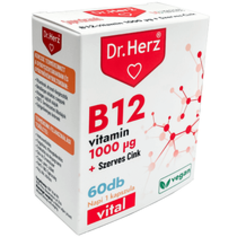 Dr.Herz B12-vitamin 1000 mcg + Szerves Cink kapszula 60db