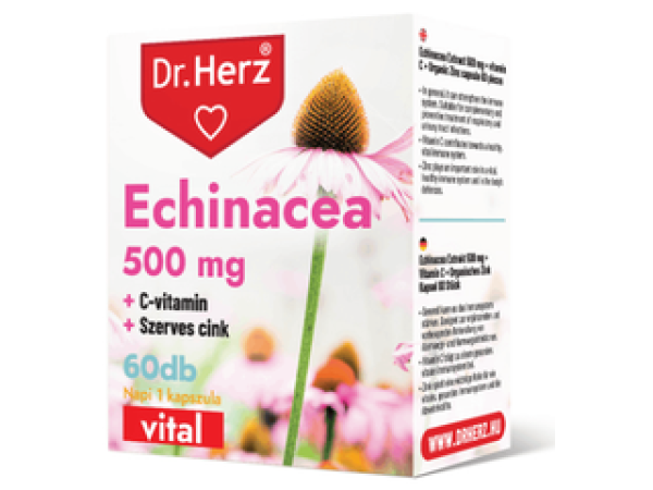 Dr.Herz Echinacea 500 mg + C-vitamin + Szerves Cink 60 db kapszula