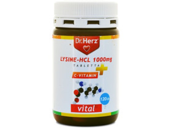 Dr. Herz Lysine 1000 mg-HCL+C-vitamin tabletta 120 db