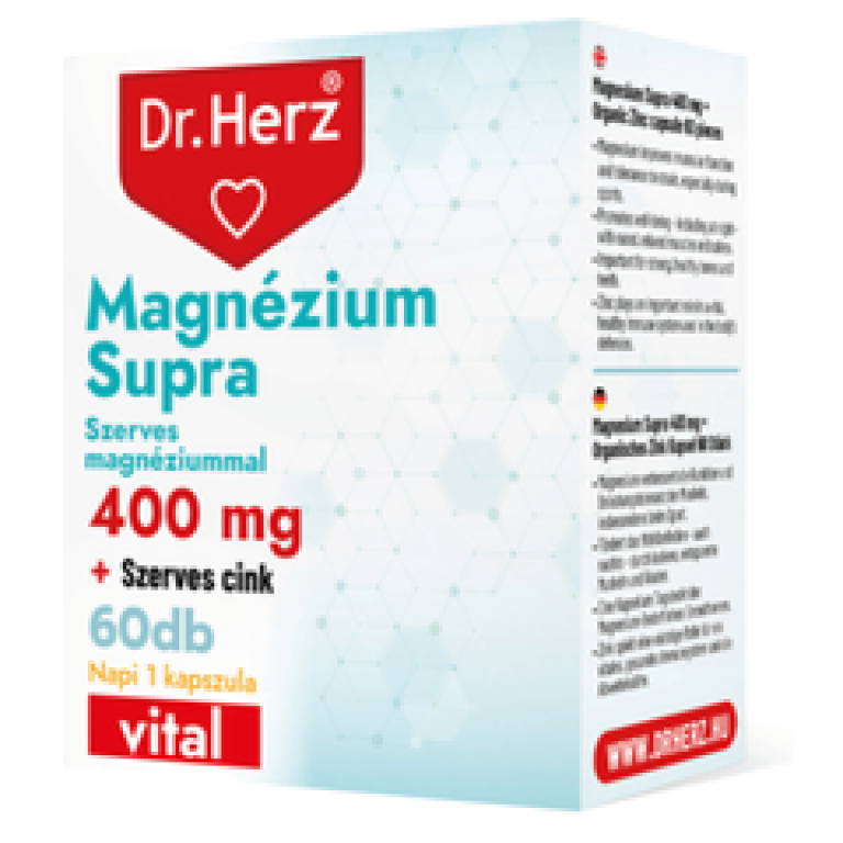 Dr.Herz Magnézium Supra 400mg + szerves cink 60db