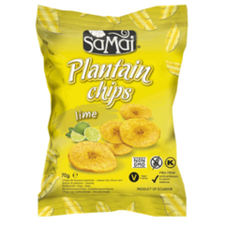 Plantain (főzőbanán) chips lime 70g SAMAI
