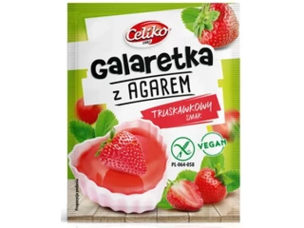 Celiko Gluténmentes tortazselé Agar-Agarral Eper ízű 45g