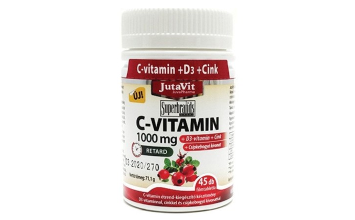 Jutavit C-vitamin 1000mg + D3-vitamin + Cink tabletta 100 db