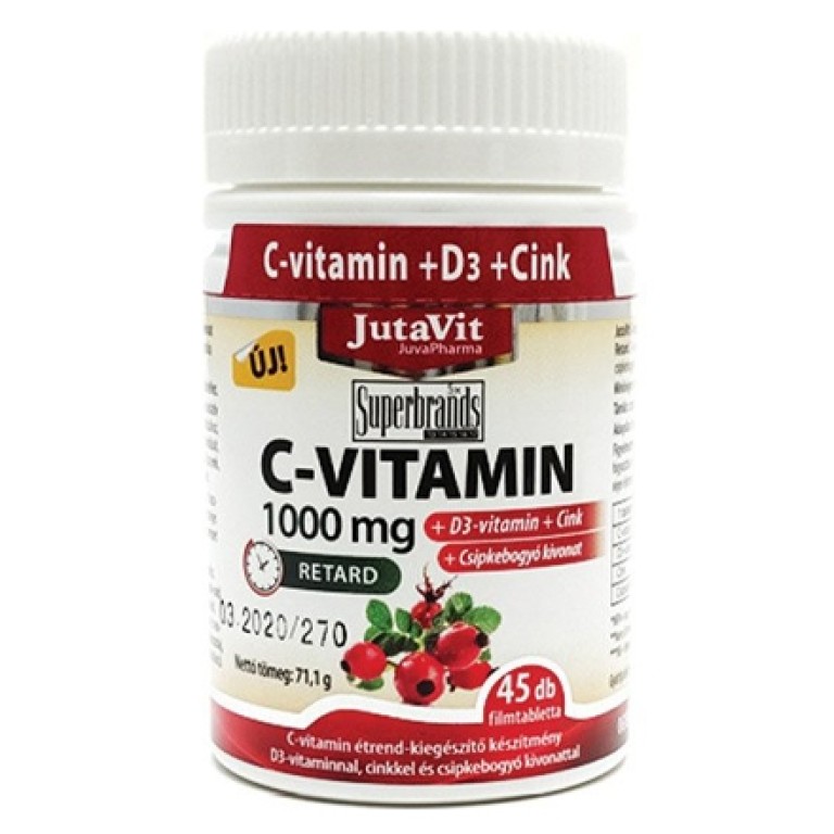 Jutavit C-vitamin 1000mg + D3-vitamin + Cink tabletta 100 db