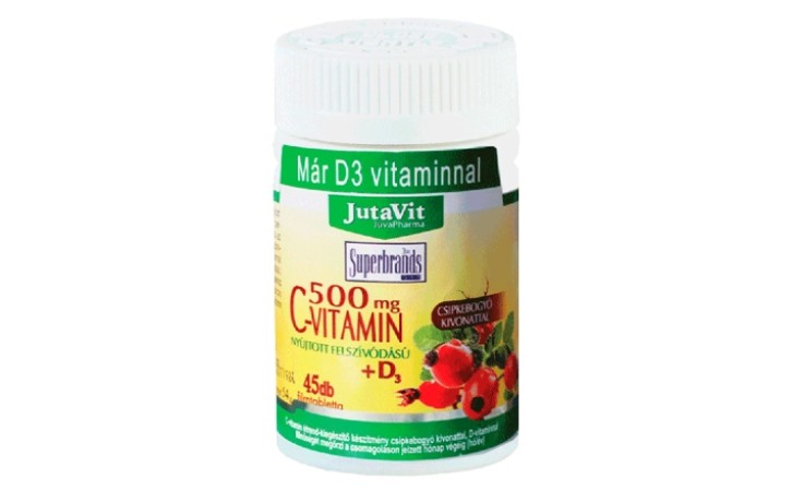 Jutavit C-vitamin 500mg +D3-vitamin csipkebogyóval 100db