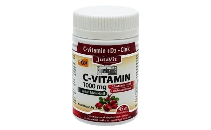 Jutavit C-vitamin 1000mg + D3-vitamin + Cink tabletta 45 db