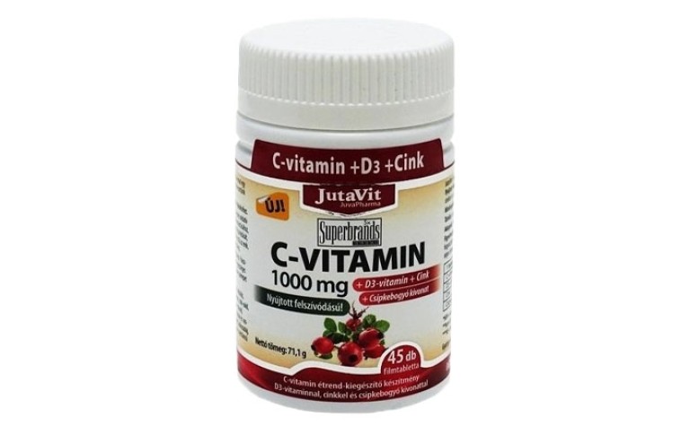 Jutavit C-vitamin 1000mg + D3-vitamin + Cink tabletta 45 db