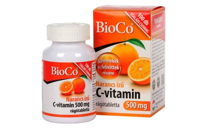 BioCo C-vitamin 500 mg narancs ízű rágótabletta 100 db