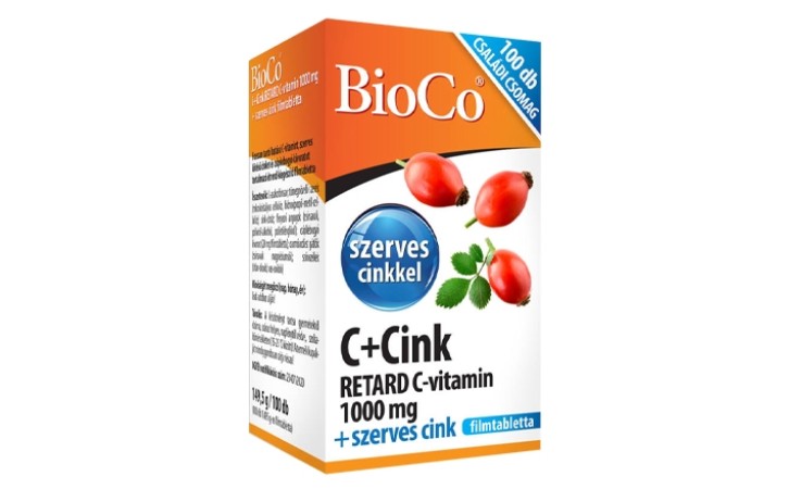 BioCo C  + Retard C-vitamin 1000 mg + szerves Cink filmtabletta 100 db