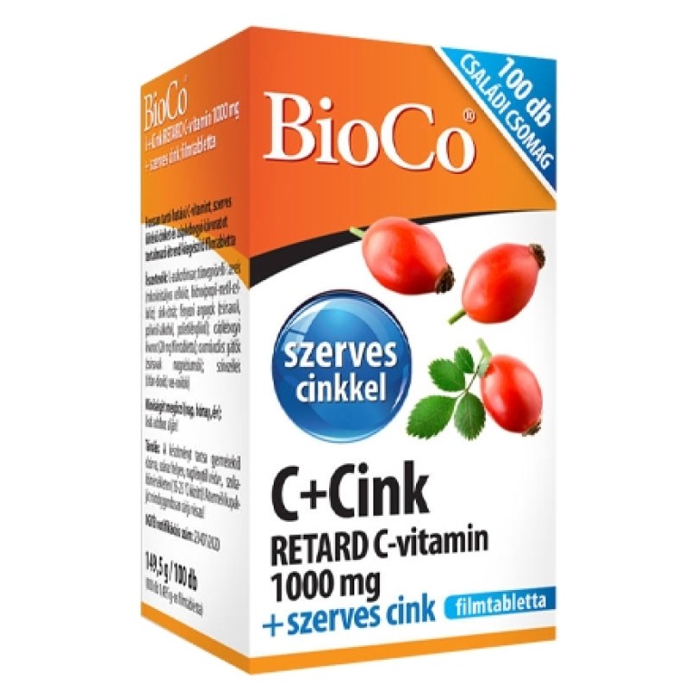 BioCo C  + Retard C-vitamin 1000 mg + szerves Cink filmtabletta 100 db