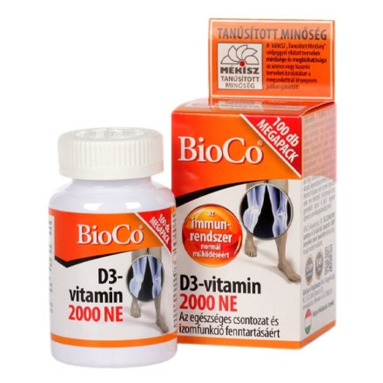 BioCo D3-vitamin 2000 NE vitamin tabletta 100 db
